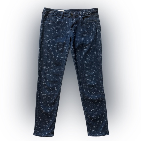 Adriano Goldschmied AG The Stevie Slim Straight Ankle Jeans Dot Print Size 29 - Picture 2 of 11